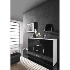 Kommode UNI Hvid/Sort