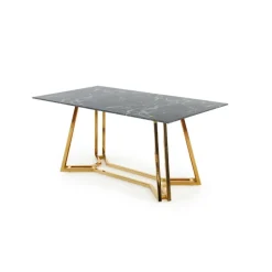 KONAMI bord, - top - Sort marmor, ben - guld