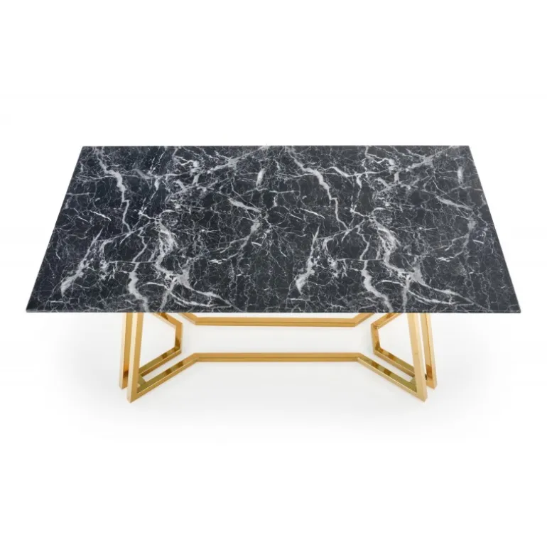 KONAMI bord, - top - Sort marmor, ben - guld