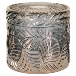 Krukker i røget glas - Sæt med 2 krukker i røget glas