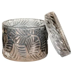 Krukker i røget glas - Sæt med 2 krukker i røget glas