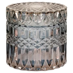 Krukker i røget glas - Sæt med 2 krukker i røget glas