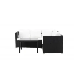 Kuba Have Hjørnesofa Sæt - Sort