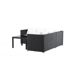 Kuba Have Hjørnesofa Sæt - Sort