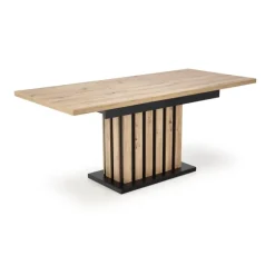 LAMELLO Spisebord med udtræk, håndværker eg / Sort