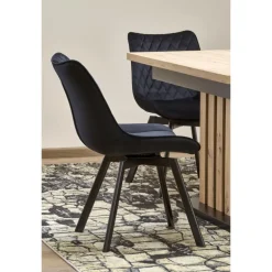 LAMELLO Spisebord med udtræk, håndværkseg / Sort