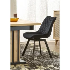 LAMELLO Spisebord med udtræk, håndværkseg / Sort