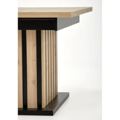 LAMELLO Spisebord med udtræk, håndværkseg / Sort