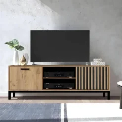 LAMINO TV bord 180cm - craft eg og Sort