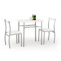 LANCE bord + 2 Spisebordsstole - Hvid