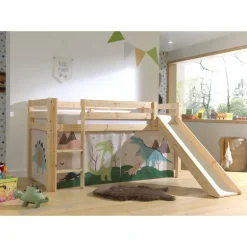 Legeforhæng til halvhøj seng – Dino, beige (PINO/SCOTT)