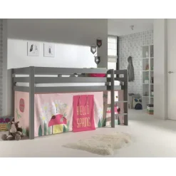 Legeforhæng til halvhøj seng – Spring, lyserød (PINO/SCOTT)