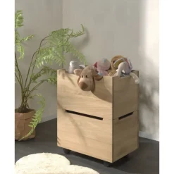 Legetøjskasse på hjul i eg – Forrest Oak, sæt med 2