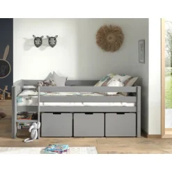 Legetøjskasse sæt med 3 skuffer – Pino, grå