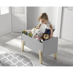 Legetøjskasse til børn Kiddy – grå, skandinavisk design