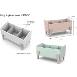 Legetøjskiste i træ – Kiddy, mintgrøn