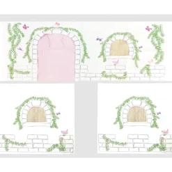 Legetæppe gardin til halvhøj seng – Birdy, hvid/lyserød