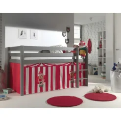 Legetæppe gardinsæt til halvhøj seng – Rød klovne-tema