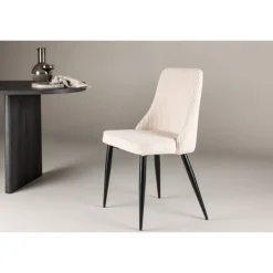 Leone Spisebordsstol - Beige Fløjl