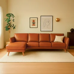 Liam Chaiselong sofa Cognac - Venstrevendt