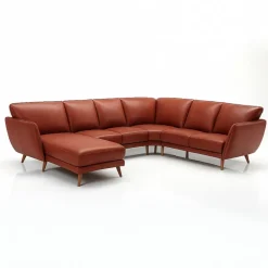 Liam Læderhjørnesofa Rød - Venstrevendt