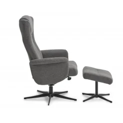 LIAM lænestol inklusiv skammel Austin Anthracite