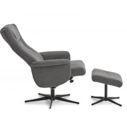 LIAM lænestol inklusiv skammel Austin Anthracite