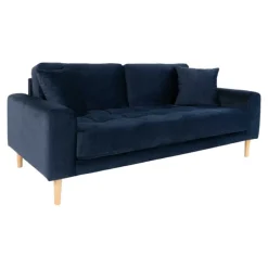 Lido 2,5 Personers Sofa - Sofa i mørkeblåt velour