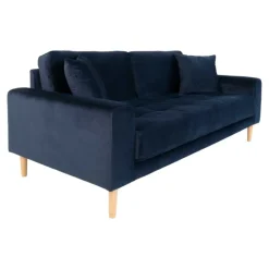 Lido 2,5 Personers Sofa - Sofa i mørkeblåt velour