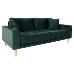 Lido 2,5 Personers Sofa - Sofa i mørkegrønt velour