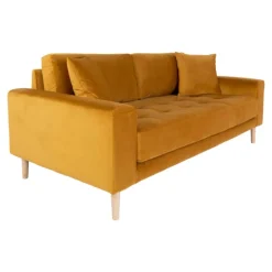 Lido 2,5 Personers Sofa - Sofa i sennepsgult velour