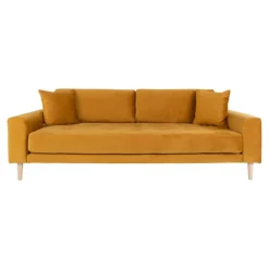 Lido 3 Personers Sofa i sennepsgult velour