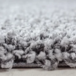 Life Rund Shaggy tæppe Ensfarvet - Lysegrå