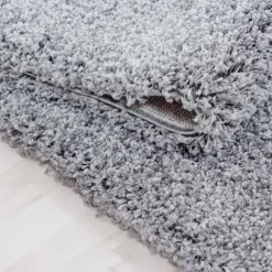 Life Rund Shaggy tæppe Ensfarvet - Lysegrå