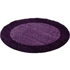 Life Rund Shaggy tæppe Ramme - Lilla