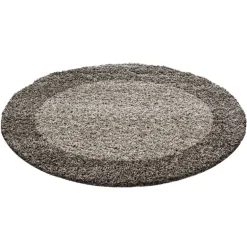 Life Rund Shaggy tæppe Ramme - Brun