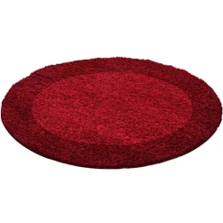 Life Rund Shaggy tæppe Ramme - Rød