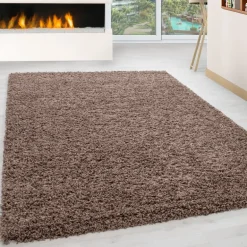Life Shaggy tæppe Ensfarvet - Mokka