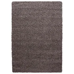 Life Shaggy tæppe Ensfarvet - Brun