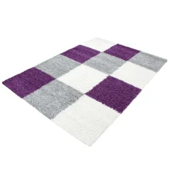Life Shaggy tæppe Ternet - Lilla