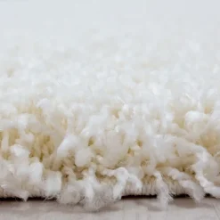 Life Shaggy Tæppeløber Ensfarvet - Creme