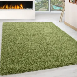 Life Shaggy Tæppeløber Ensfarvet - Grøn