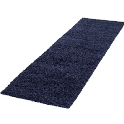 Life Shaggy Tæppeløber Ensfarvet - Blå