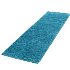Life Shaggy Tæppeløber Ensfarvet - Turkis