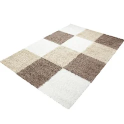 Life Shaggy Tæppeløber Ternet - Mokka