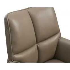 Lily Spisestuestol med Drejefunktion med armlæn - Krom stel - Nougat læder