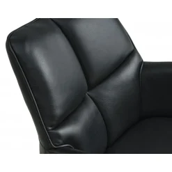 Lily Spisestuestol med Drejefunktion med armlæn - Sort stel - Sort læder