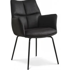 LilySpisestuestol med armlæn - Micro læder