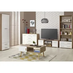 LIMA RTV1 TV BORD 137cm - Sonoma eg. / Hvid