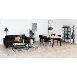 Lima spisebordsstol med armlæn sort stof